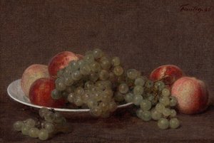 Still Life with Peaches and Grapes by Henri Fantin-Latour