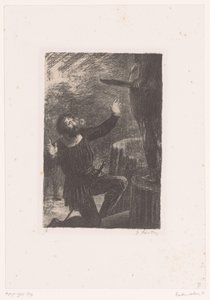 Cellini Kneels Before His Bronze Statue of Perseus by Ignace Henri Jean Fantin Latour