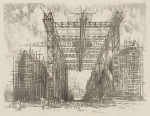 English War Work: The Gantry (A Merchant Shipyard) by Ignace Henri Jean Fantin Latour