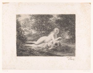 Nymph with Water Jug by a Forest Stream