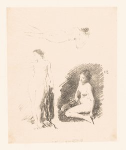 Study Sheet with Three Naked Women