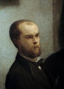 Table Corner (detail). Portrait of Paul Verlaine