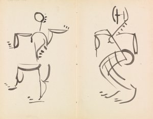 Male and Female Dancing Figures by Henri Gaudier Brzeska