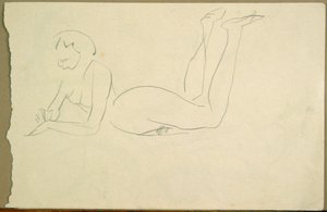 Nude Girl Laying on Floor