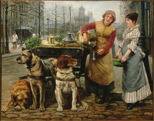 The Milkmaid with Dog Cart on the De Keyserlei in Antwerp