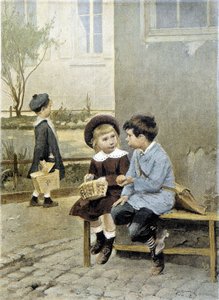 School: free exchange - Geoffroy by Henri Jules Jean Geoffroy