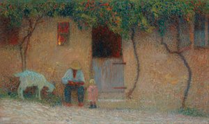 Peasant Outside His Home in Labastide-du-Vert, c.1910 by Henri Martin