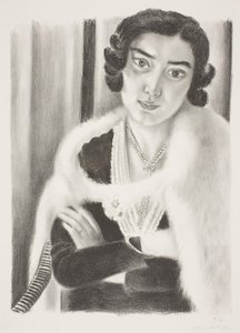 Woman with Fox Fur Cape