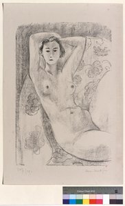 Nude Seated in an Armchair with Floral Decor by Henri Matisse
