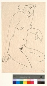 Nude in Three-Quarter View, Head Tilted by Henri Matisse