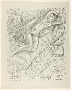 Nude Resting on a Chaise with Mashrabiya Background by Henri Matisse