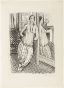 Odalisque in Striped Pants, Reflected in the Mirror by Henri Matisse
