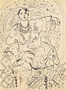 Odalisque with Flowery Background by Henri Matisse