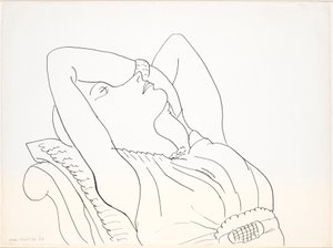 Reclining Woman with Arms Overhead, Half Figure