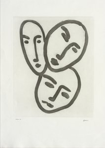 Three Heads; To Friendship: Masks of Apollinaire, Matisse, and Rouveyre by Henri Matisse