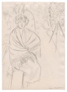 Woman with a Shawl, in a Garden by Henri Matisse