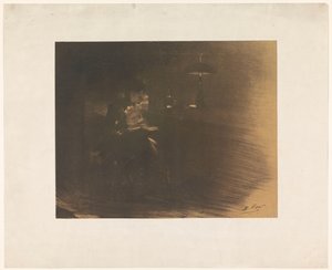 Dark Room with a Reading Woman