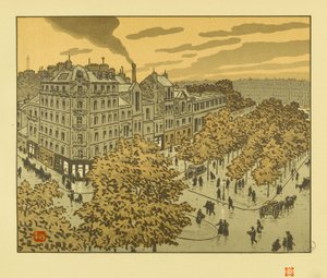 From Boulevard de Clichy [The Thirty-Six Views of the Eiffel Tower] by Henri Rivière