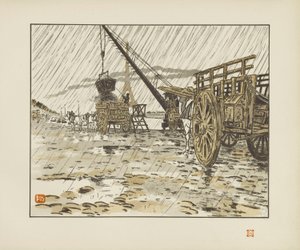 From the Passy Quay, in the Rain [The Thirty-Six Views of the Eiffel Tower]