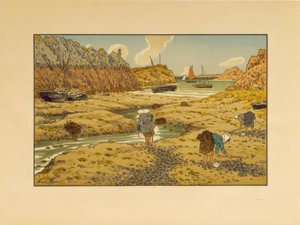 The Port of Loguivy at Low Tide by Henri Rivière