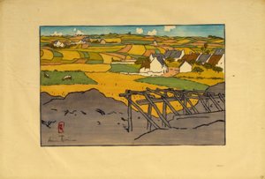 The Village of La Chapelle Seen from the Tertres (Saint-Briac) by Henri Rivière