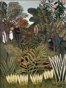 Exotic Landscape with Monkeys and a Parrot by Henri Rousseau