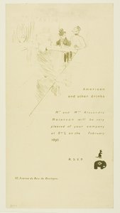 Invitation for Mr. and Mrs. Alexandre Natanson by Henri de Toulouse-Lautrec