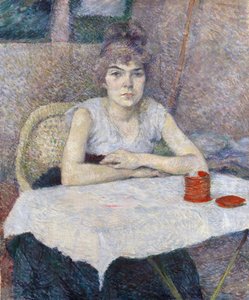 Young Woman at a Table by Henri de Toulouse Lautrec