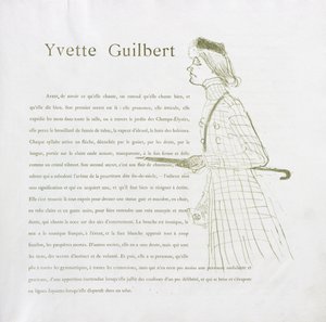Yvette Guilbert - French Series: No. 1 by Henri de Toulouse-Lautrec