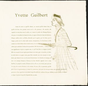 Yvette Guilbert by Henri de Toulouse-Lautrec