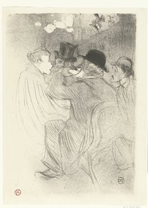 Visitors in Café Moulin Rouge
