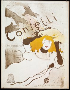 Confetti: Hands Throw Confetti Wrists on a Woman with Yellow Hair by Henri de Toulouse Lautrec