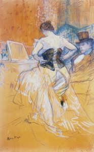 Woman Putting on Her Corset, Passing Conquest