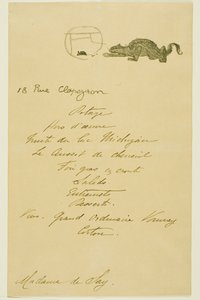 Menu for a Dinner given by May Belfort