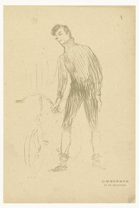 Portrait of Cyclist Albert Zimmerman and His Bicycle by Henri de Toulouse Lautrec