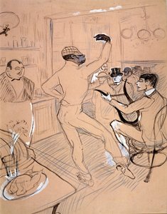 Rafael Padilla called Chocolate, dancing in a bar by Henri de Toulouse Lautrec