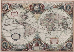 New Geographical and Hydrographical Map of the Entire World by Henricus Hondius II
