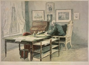 Prince Bismarck in his study at Friedrichsruh by Henriette Deppermann