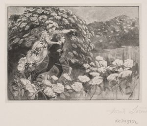 Illustration for H. C. Andersen: "The Elder-Tree Mother" by Henrik Arnold Hamilkar Sørensen