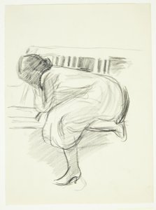 Woman Reading Curled Up on a Sofa by Henrik Schouboe
