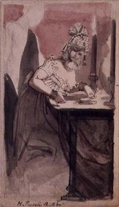 A Courtesan at her Dressing Table by Johann Heinrich Füssli