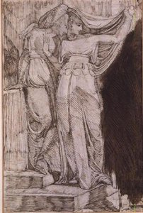 Two Female Figures Standing on Steps, Rome, May 1787 by Johann Heinrich Füssli
