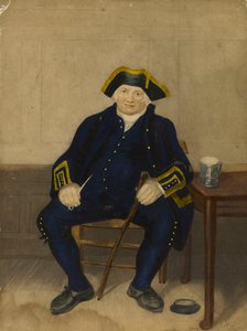 Portrait of Greenwich Pensioner, Seated with Clay Pipe and Tankard by Henry (after) Dawe