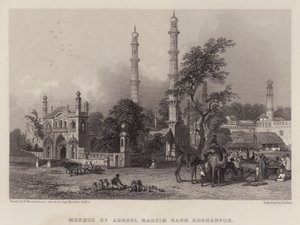 Mosque of Abdool Raheim Kahn, Burhanpur by Henry (after) Warren