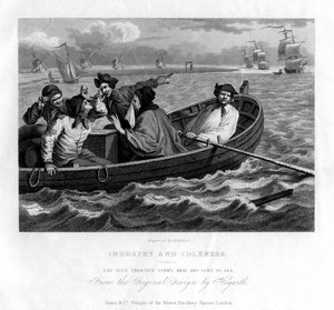 The Idle Prentice Turned Away and Sent to Sea, Plate V of Industry and Idleness by Henry Adlard