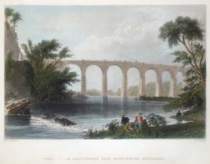 Viaduct on the Baltimore & Washington Railroad by Henry Adlard