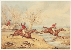 Mounted Hunters with Dogs by Henry Alken