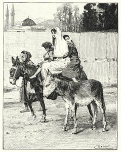 Several persons riding upon an ass by Henry Andrew Harper