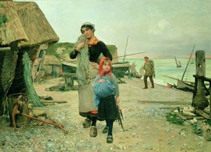 Fisherfolk Returning with their Nets, Etretat