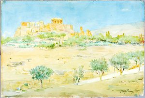 General View of the Acropolis at Sunset by Henry Bacon